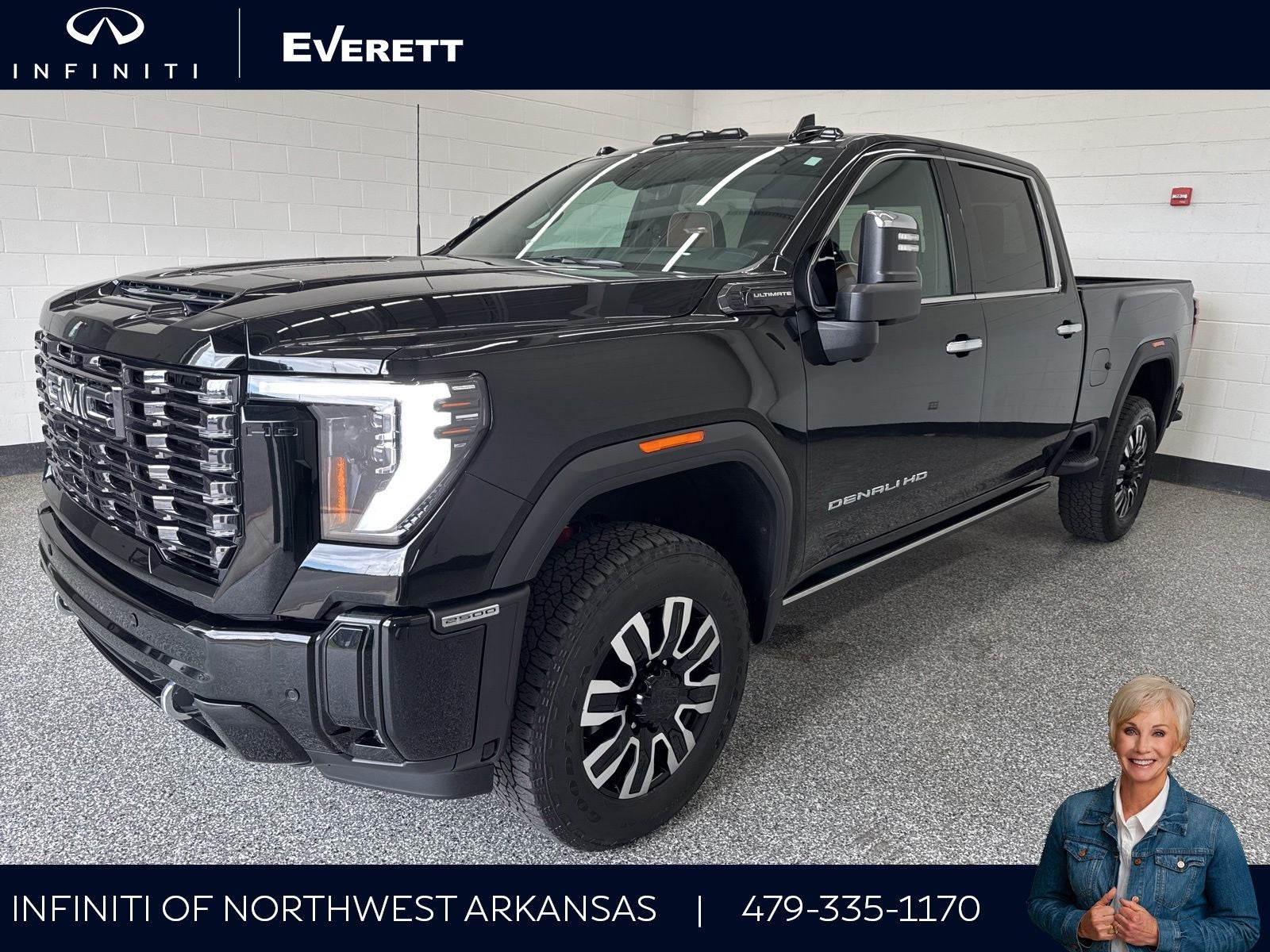 2025 GMC Sierra 2500HD Denali Ultimate in Onyx Black — front three-quarter view