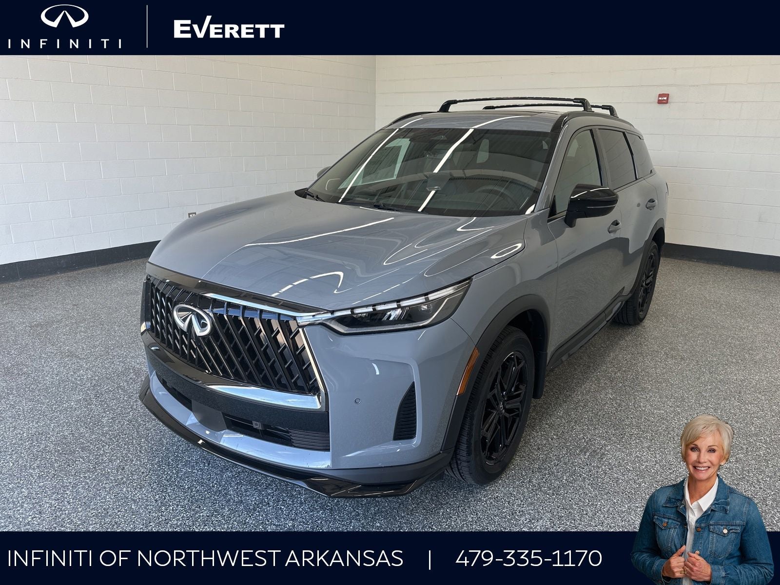 2027 INFINITI QX60 SPORT AWD in Harbor Gray — front three-quarter view