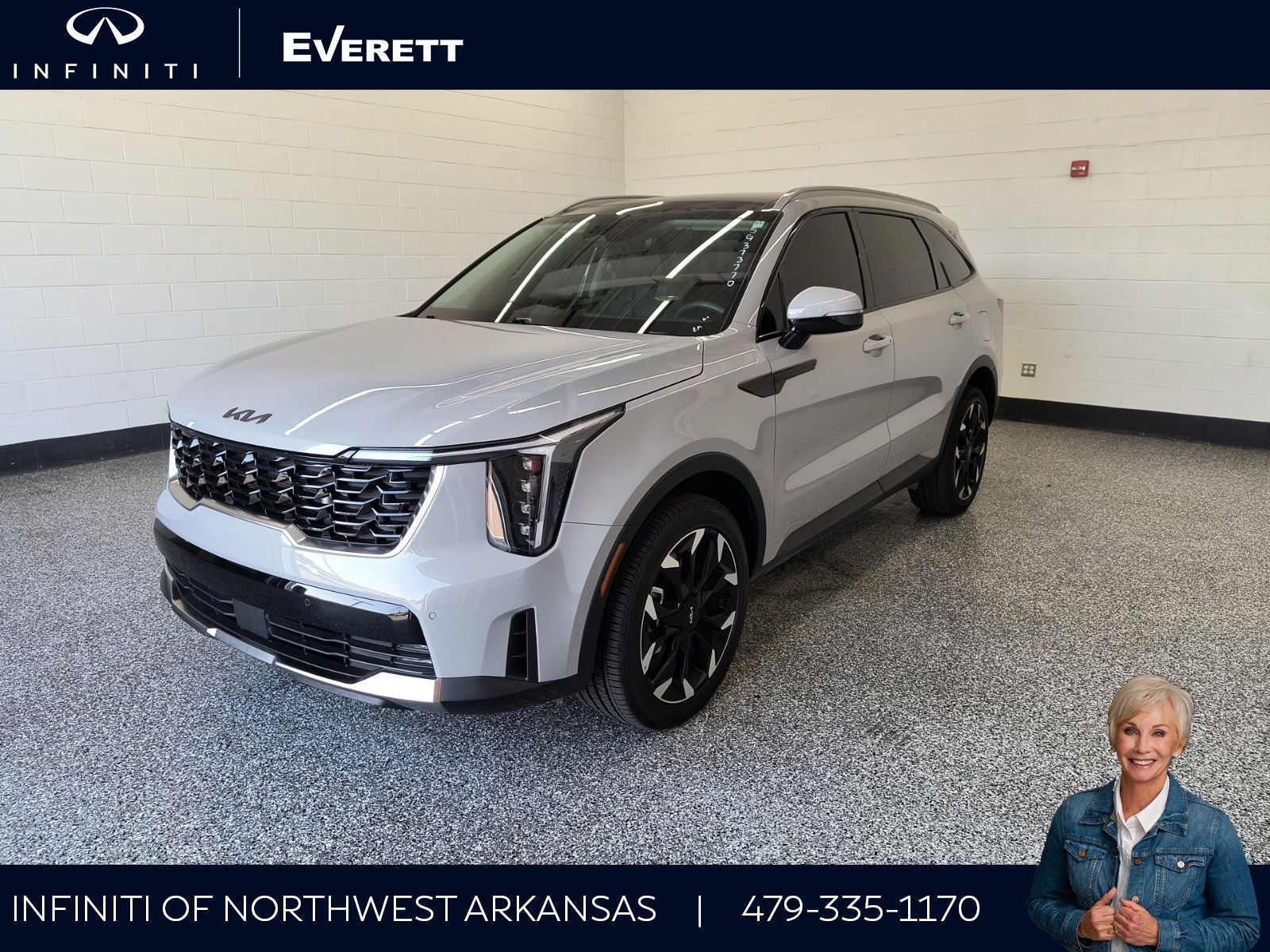 2025 Kia Sorento EX in Wolf Gray — front three-quarter view