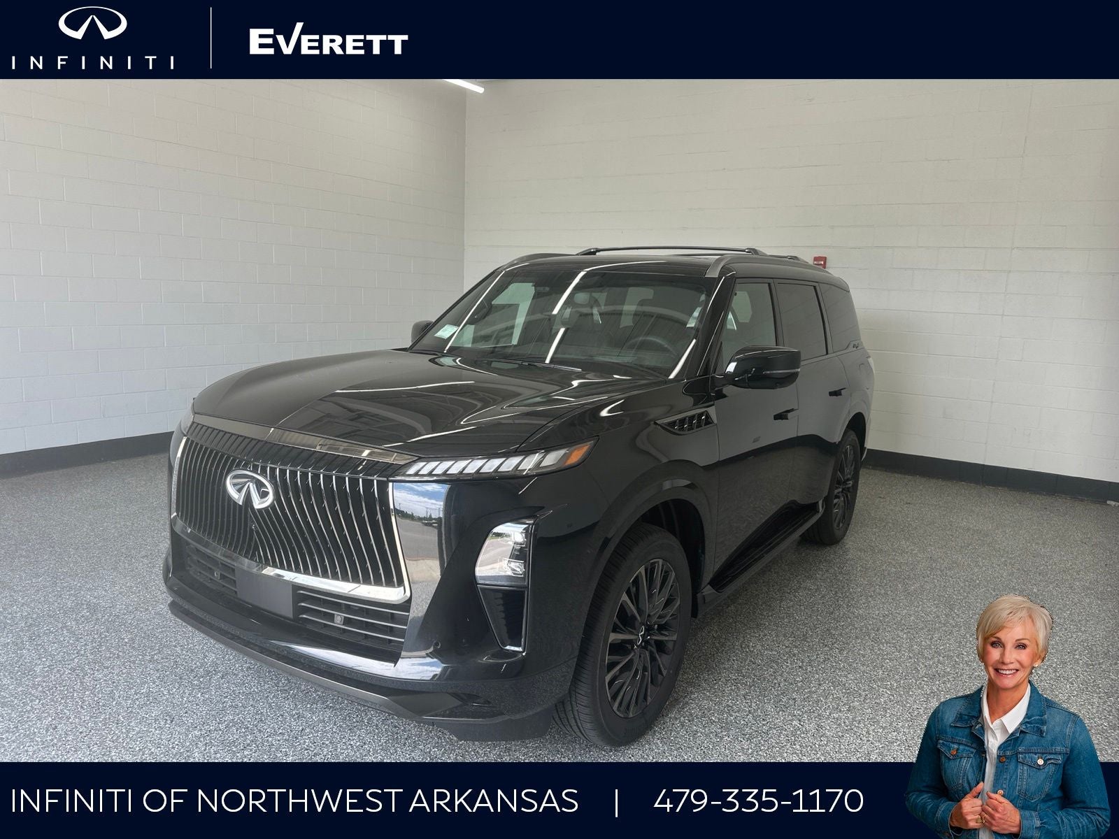 2027 INFINITI QX80 AUTOGRAPH in Mineral Black — front three-quarter view